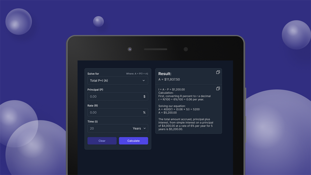 Screenshot Simple Interest Calculator 1