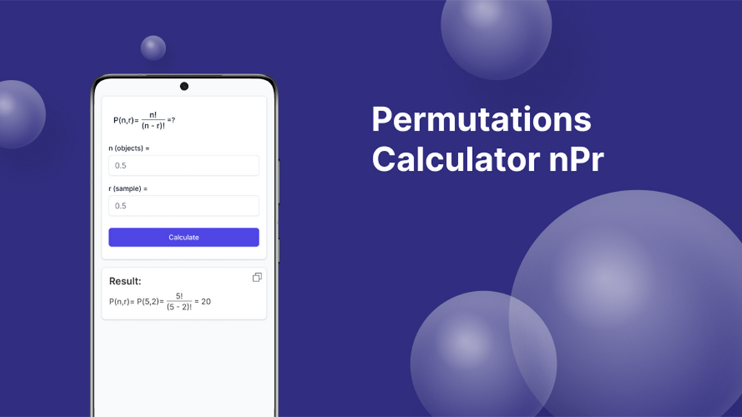 Permutations Calculator ảnh chụp màn hình 3