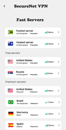 ภาพหน้าจอ SecureNet VPN: Fast & Secure 4