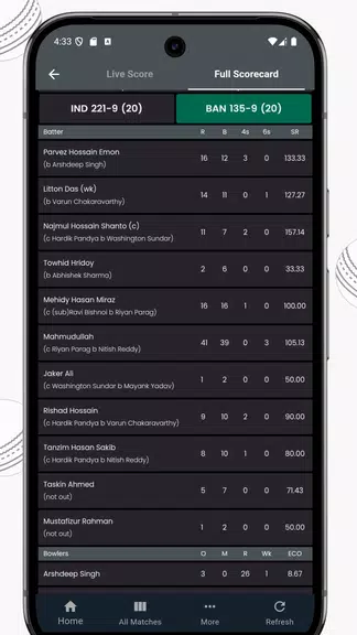 Screenshot IND vs ZIM Live Cricket Score 3