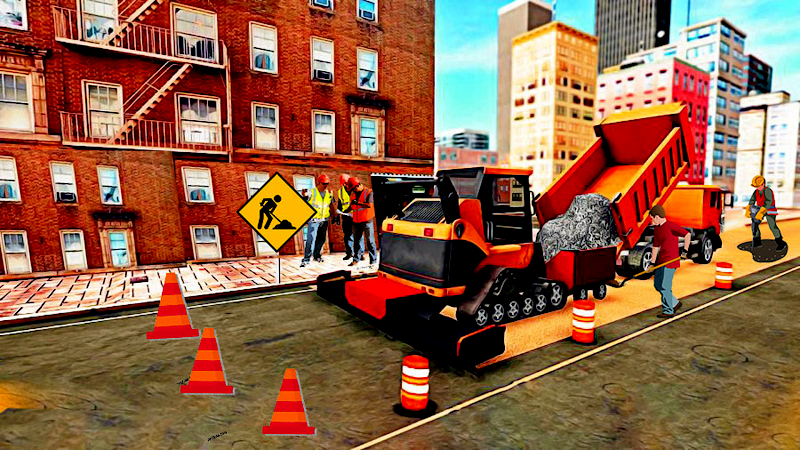 Highway road construction game screenshot 3