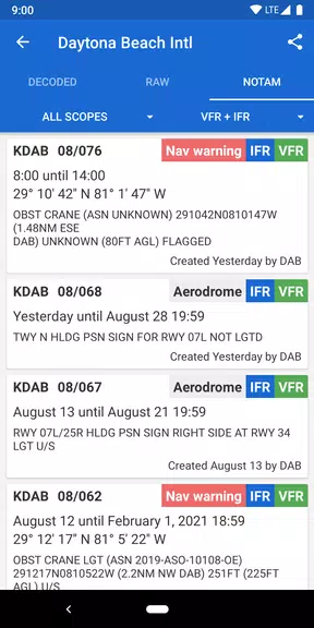 ภาพหน้าจอ Avia Weather - METAR & TAF 4