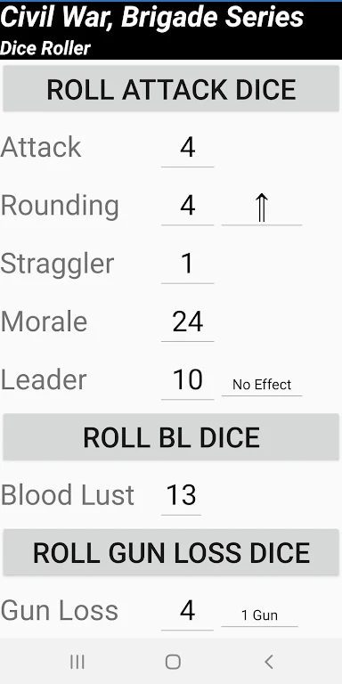 ภาพหน้าจอ Civil War Brigade Series Dice Roller 2