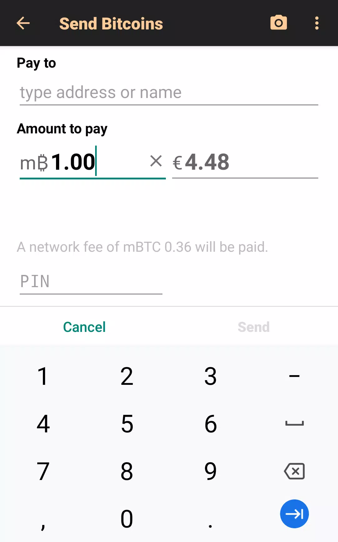 Bitcoin Wallet screenshot 2