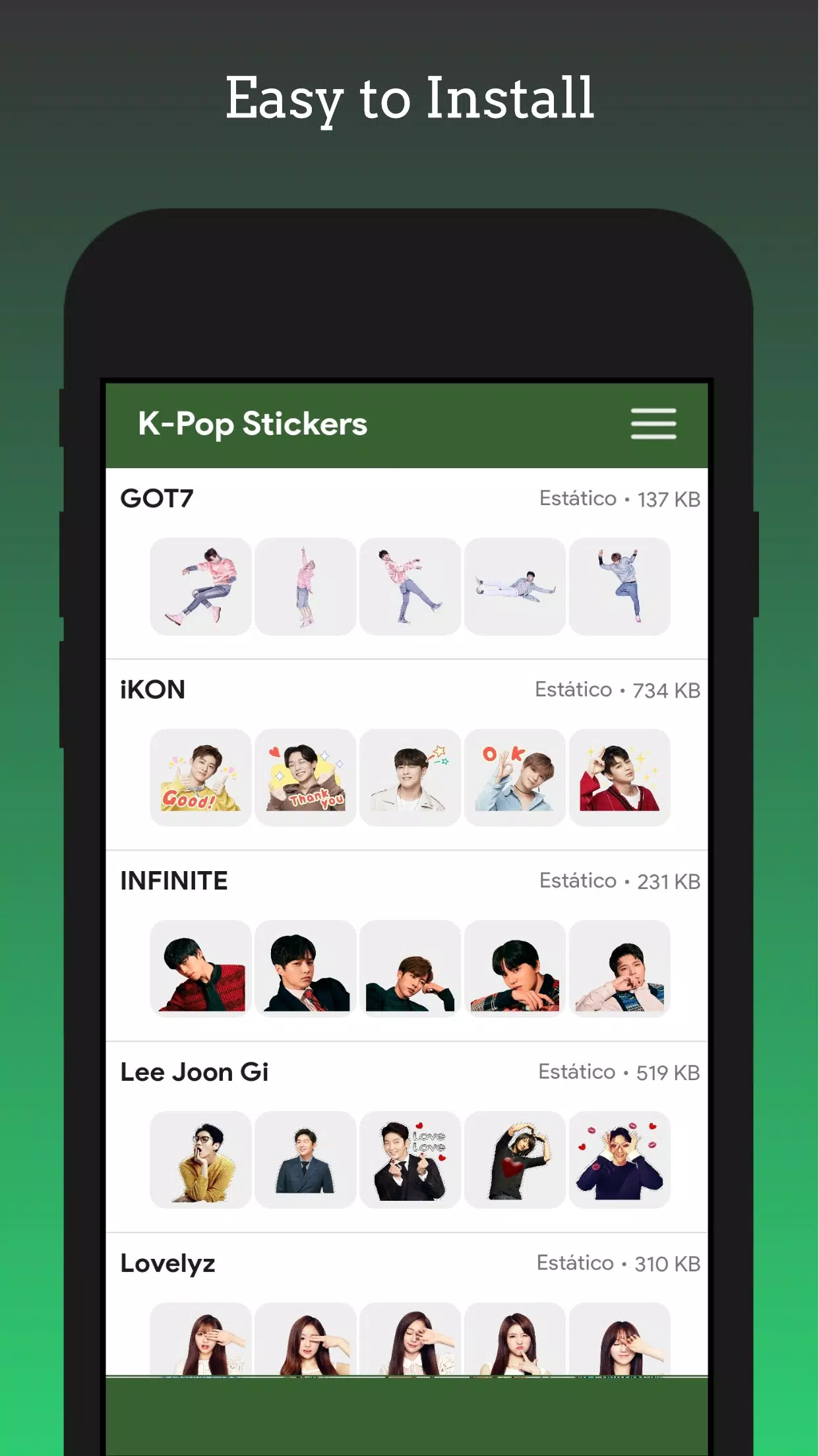 Stickers - KPop Korean BT24 Скриншот 3