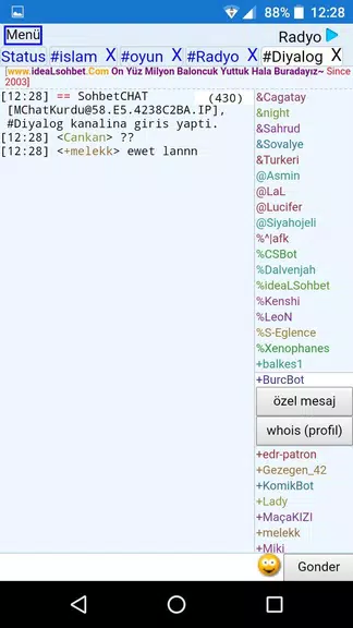 Screenshot ChatKurdu Mobil Sohbet 2