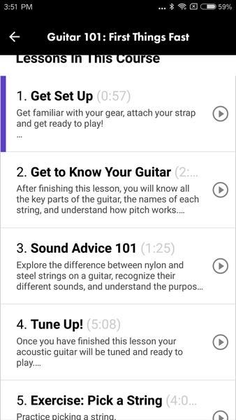 Screenshot Fender Play: aulas de guitarra 4