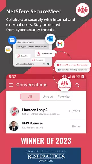 NetSfere Secure Messaging 스크린 샷 1