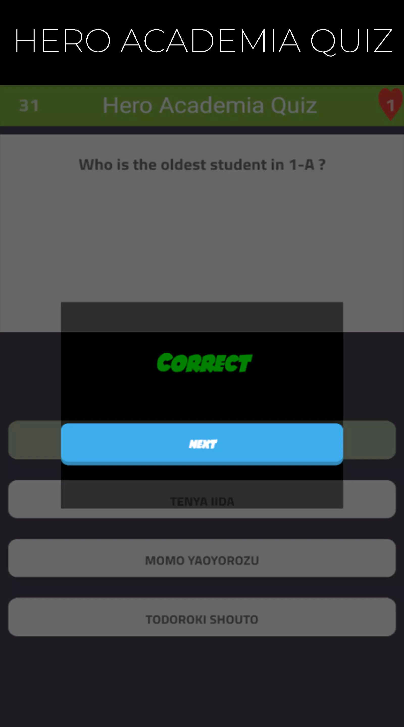 Quiz Game for Hero Academia ekran görüntüsü 2