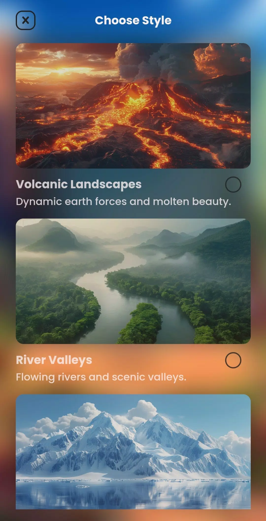 AI Landscape Generator App zrzut ekranu 1