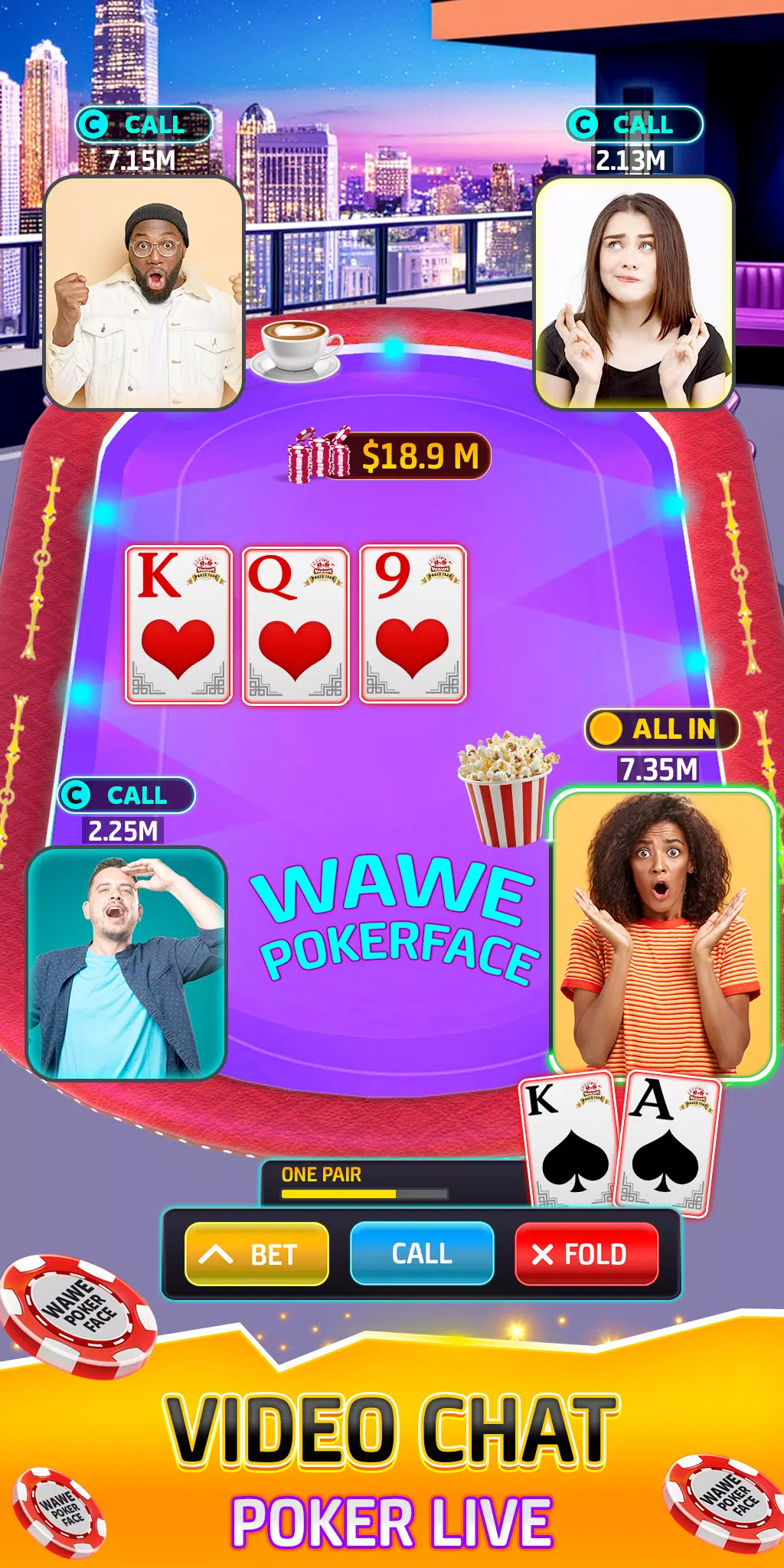 Wawe Poker Face - Holdem Poker ảnh chụp màn hình 3