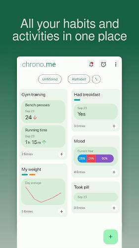 chrono.me - Lifestyle tracker ảnh chụp màn hình 1