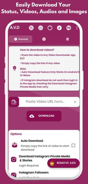 Any Video Downloader স্ক্রিনশট 1