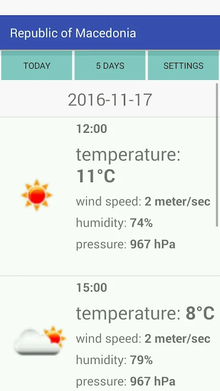 Republic of Macedonia Weather屏幕截圖1