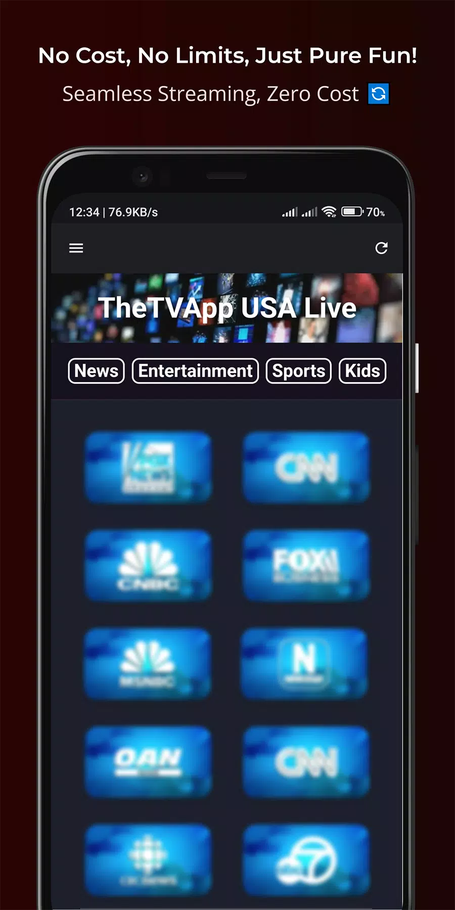 ภาพหน้าจอ TheTVApp USA Live 2