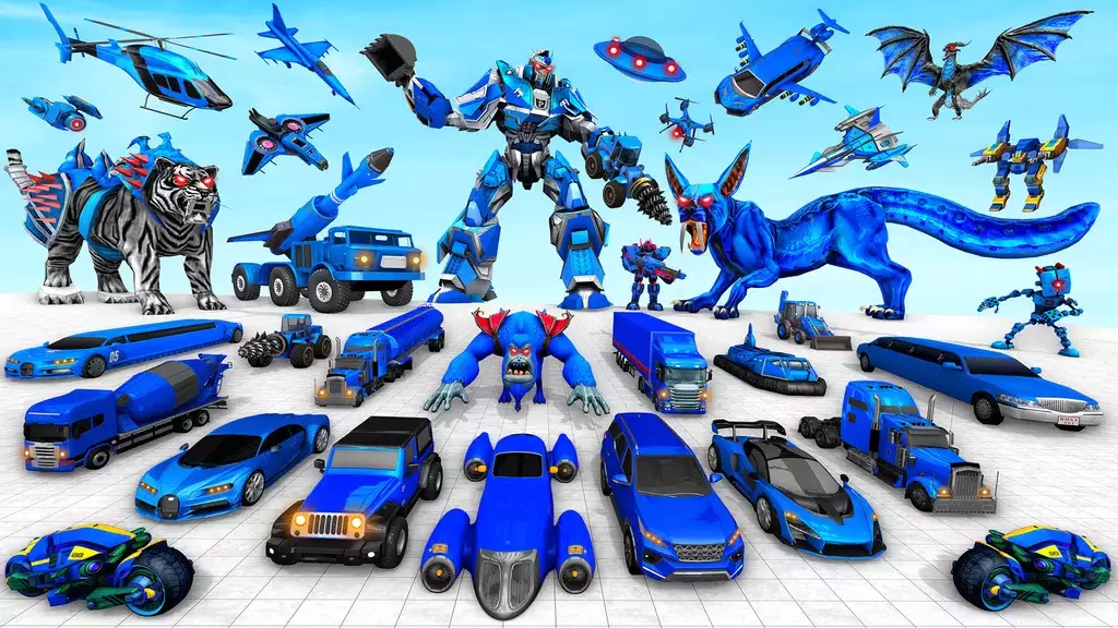 Police Tiger Robot Car Game 3d captura de pantalla 2