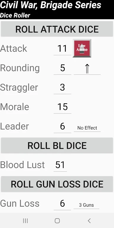 ภาพหน้าจอ Civil War Brigade Series Dice Roller 1