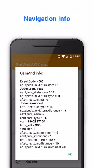 OsmAnd API Demo экрана 2