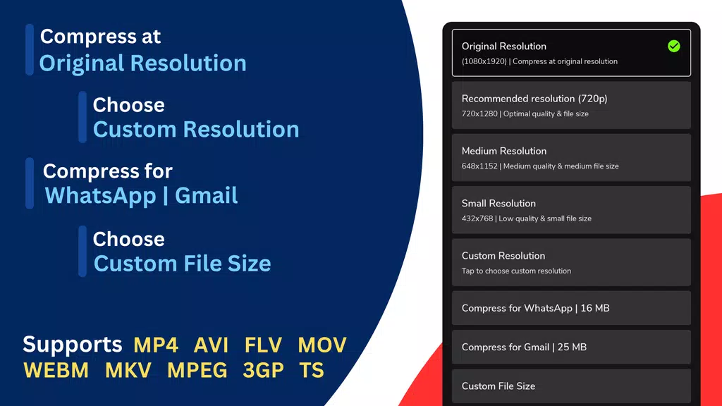 Reduce & compress video size zrzut ekranu 2