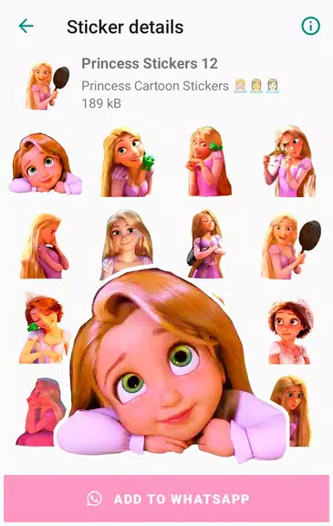 Princess Cartoon WAstickerスクリーンショット1