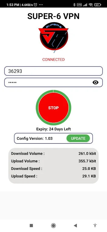 SUPER 6 VPN Captura de tela 2