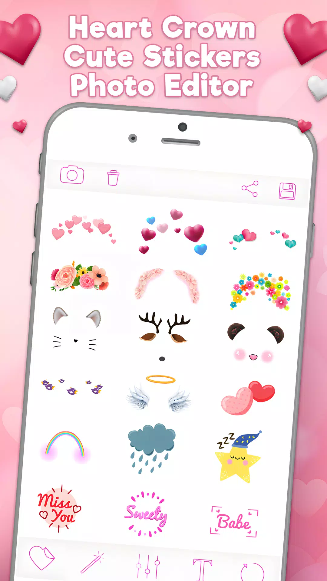 Heart Emoji & Photo Stickers ဖန်သားပြင်ဓာတ်ပုံ 1