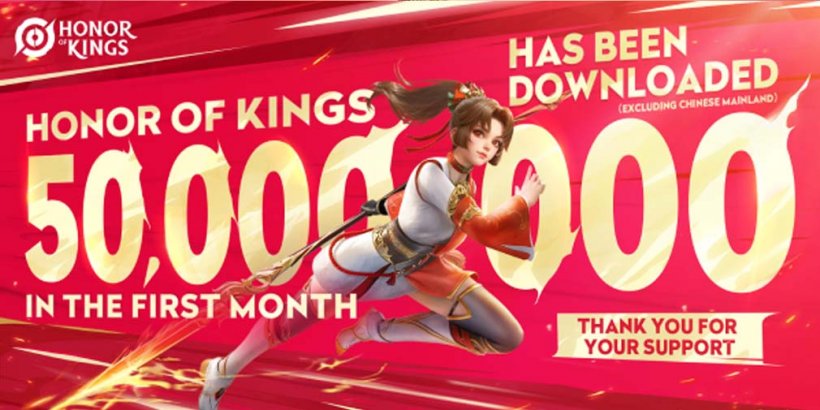 Honor of Kings overtreft maar liefst 50 miljoen downloads sinds de wereldwijde lancering 