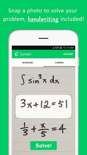 Cymath -  數學問題求解器屏幕截圖1