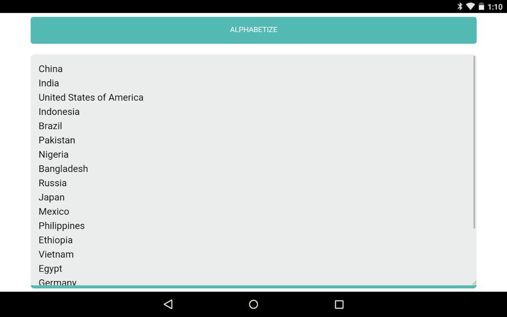 Alphabetizer ekran görüntüsü 1