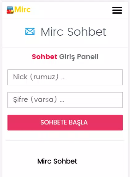 Mirc Sohbet Chat Odaları স্ক্রিনশট 1