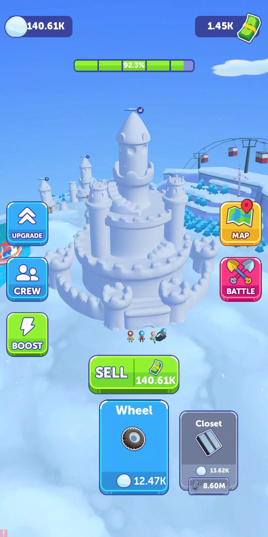 Snow Castle: Idle Clicker экрана 2