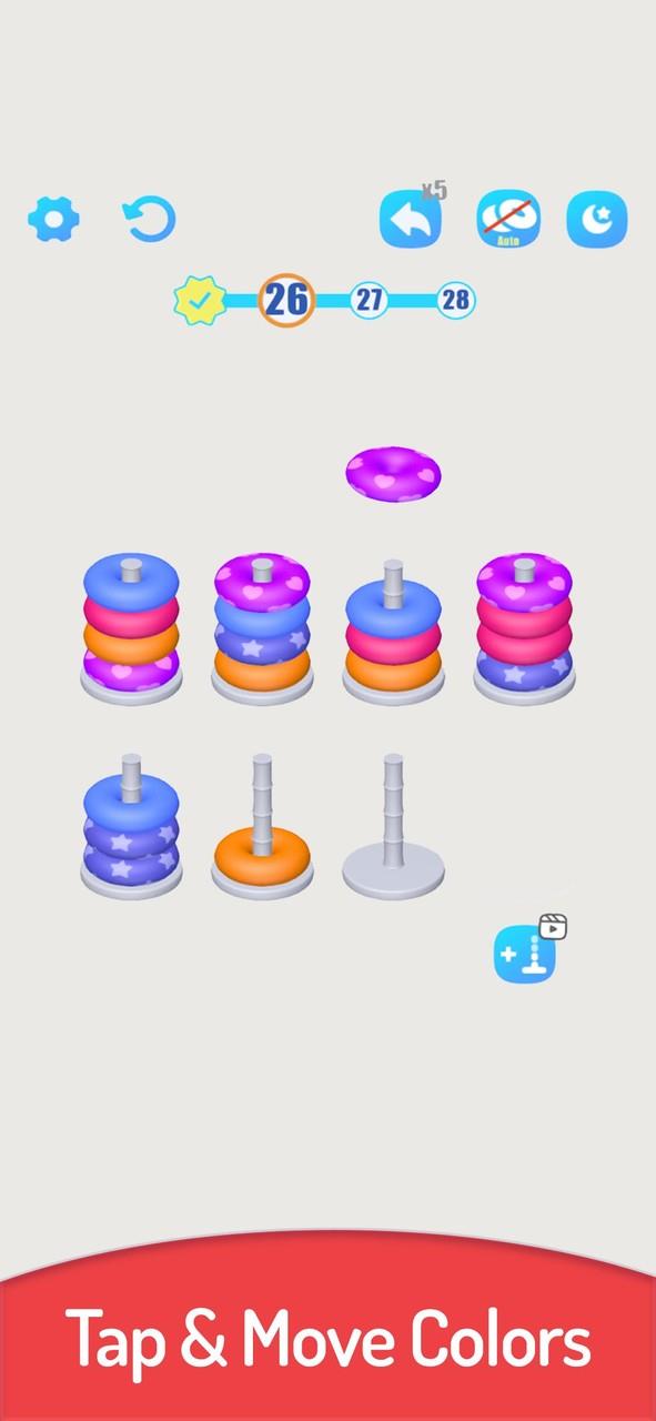 3D Color Sort Hoop Stack screenshot 1