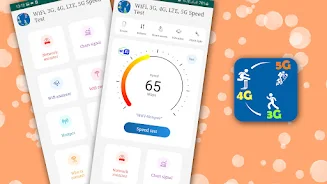 WiFi, 3G, 4GLTE, 5G Speed Test экрана 1