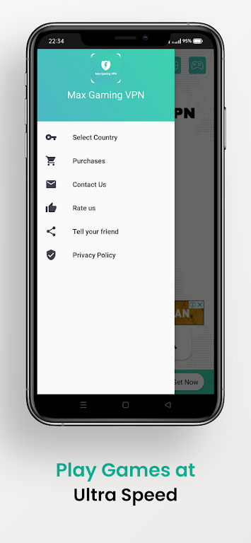 Max Gaming VPN - VPN For Games captura de pantalla 1