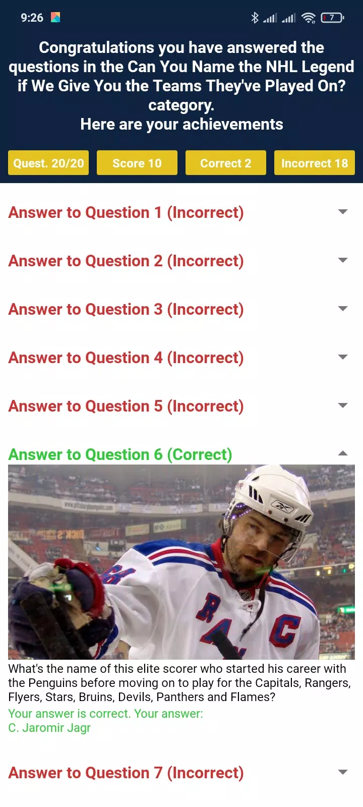 Trivia Game For NHL Addict! Screenshot 2