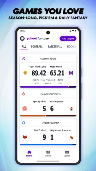 Yahoo Fantasy Football, Sports zrzut ekranu 1