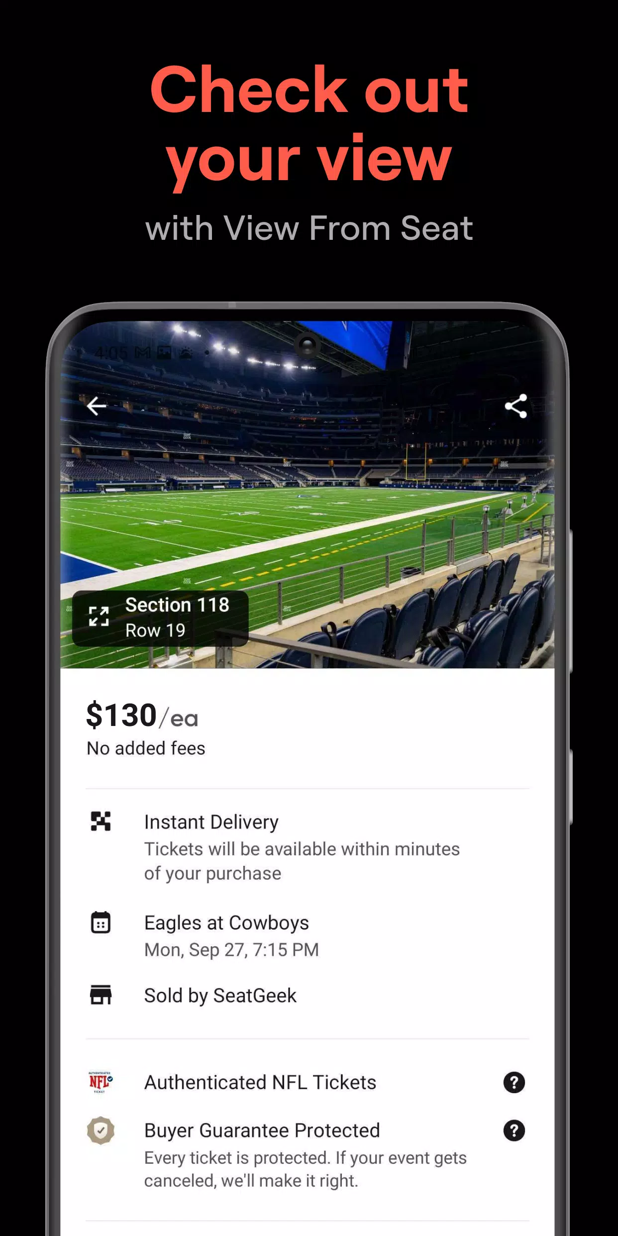 SeatGeek – Tickets to Events Capture d’écran3