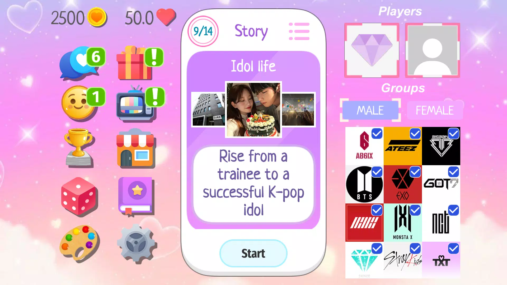 K-Pop Dating Game ảnh chụp màn hình 1