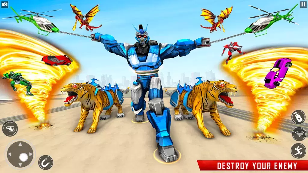 Police Tiger Robot Car Game 3d captura de pantalla 3