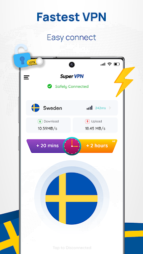 Sweden VPN: Get Sweden IP ảnh chụp màn hình 1