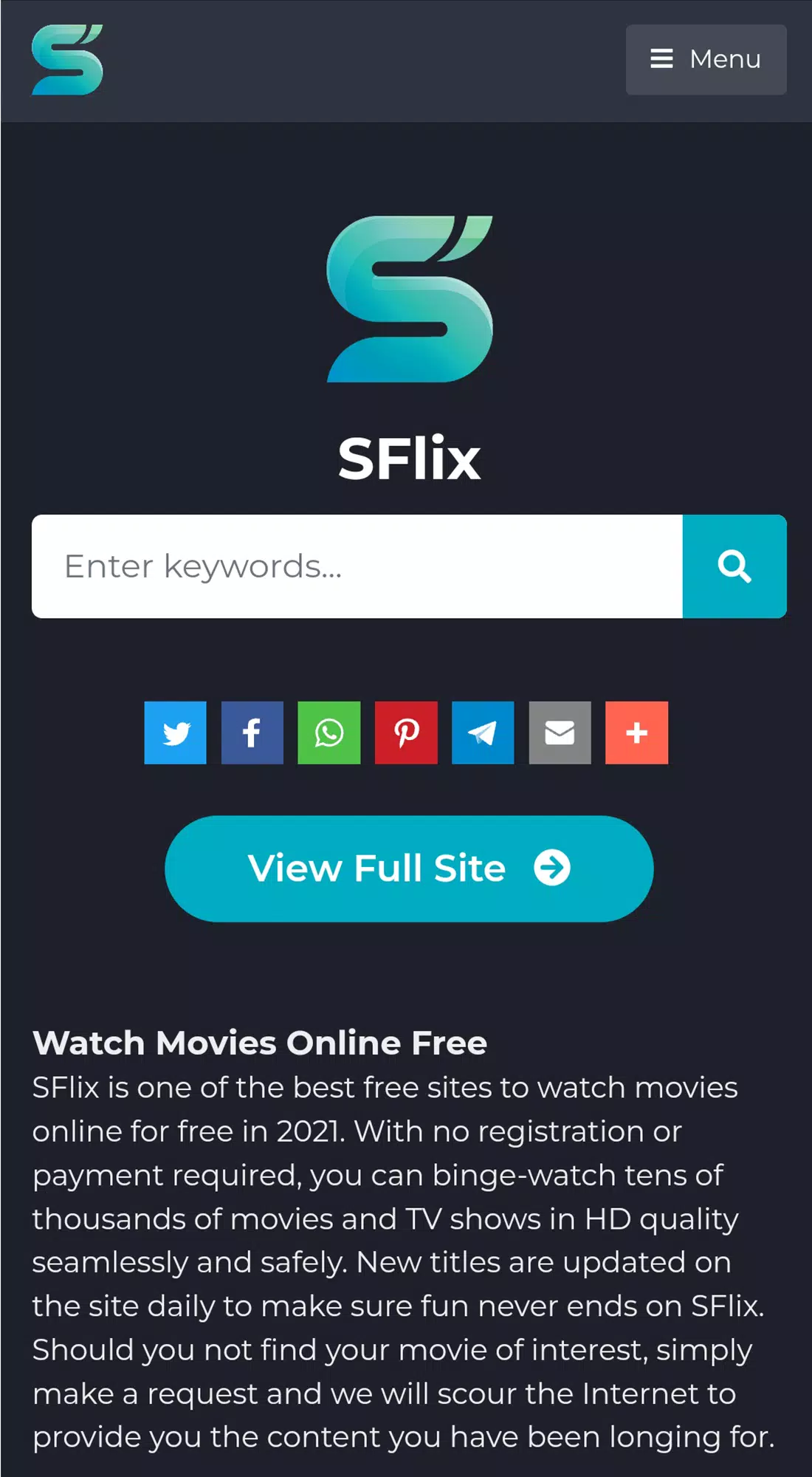 Schermata SFlix for Movies and Series 1