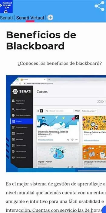Senati Blackboard экрана 1