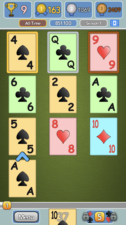 One Stack Solitaire: Free Card Game应用截图第1张