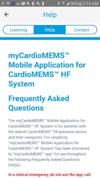 myCardioMEMS™ captura de pantalla 2