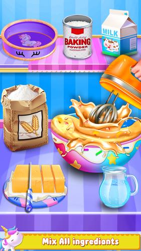 Unicorn Cake Maker-Bakery Game captura de pantalla 2