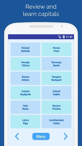 Capitals of the countries Quiz Screenshot 3
