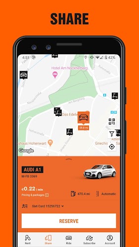 SIXT rent. share. ride. plus.應用截圖第3張