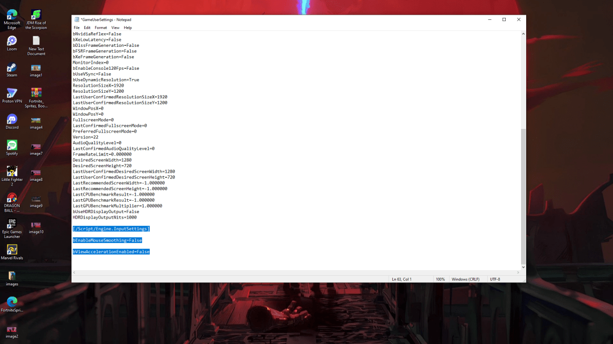 Uno screenshot delle impostazioni Marvel Rivals che dimostrano come disattivare l'accelerazione del mouse