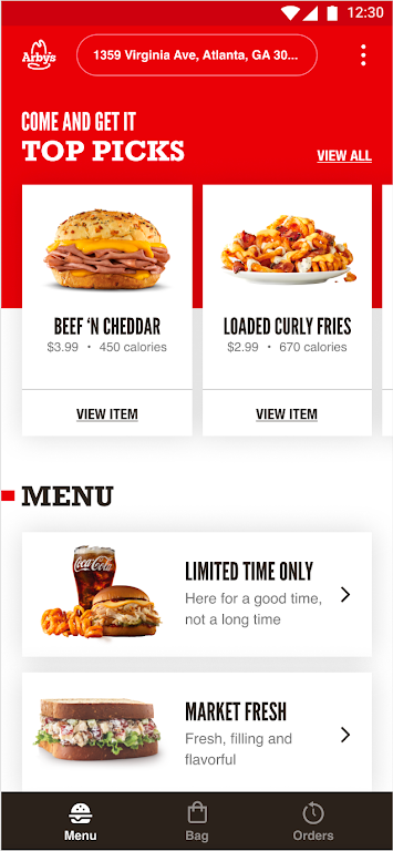 Arby's Fast Food Sandwiches Screenshot 1