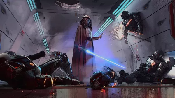 Rosario Dawson surpreso com o retorno de Mark Hamill como Luke Skywalker no set de 'The Mandalorian' - Star Wars Celebration